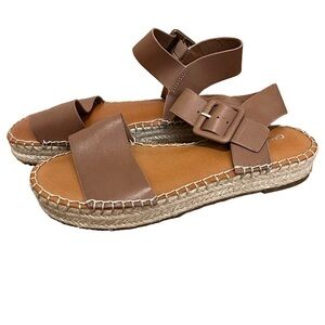 Gianni Bini Brown Espadrille Sandals 8.5 Wedge Open Toe NEW